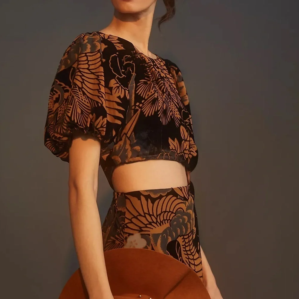 Anthropologie Let Me Be Burnout Velvet Cutout Maxi Dress NWT - Picture 3 of 12